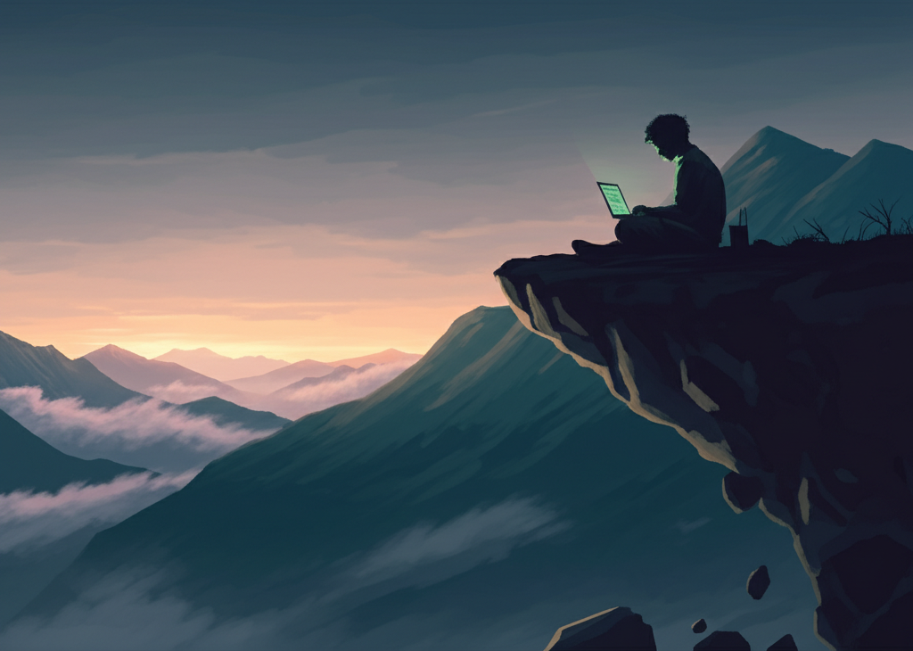 Developer working remotely